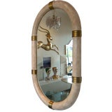 Tesselatted Stone and Brass Mirror