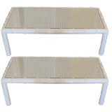Vintage Pair of Faux Bamboo Coffee Tables