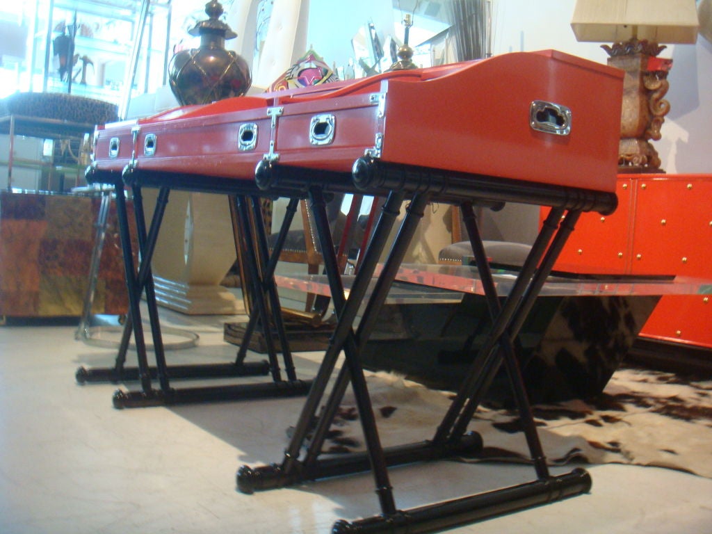 Lacquered Campaign Style Desk