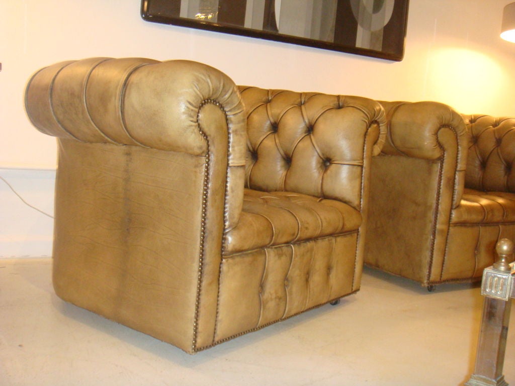 Pair of Chesterfield Stytle Club Chairs