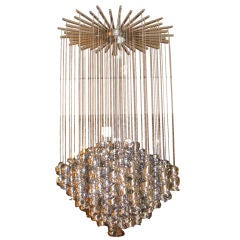 Italian "Sprial" Chandelier of Polished Steel