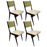 4 Carlo De Carli Ebonized Dining Chairs