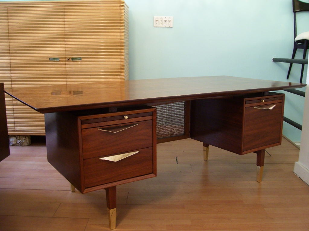 Italian 1950's Executive Walnut Desk