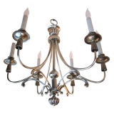 French Moderne Silver Chandelier