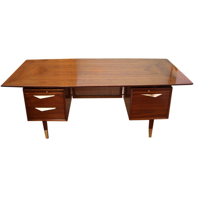 Italian 1950's Executive Walnut Desk