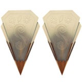 Large Pair of American Art Deco Sconces