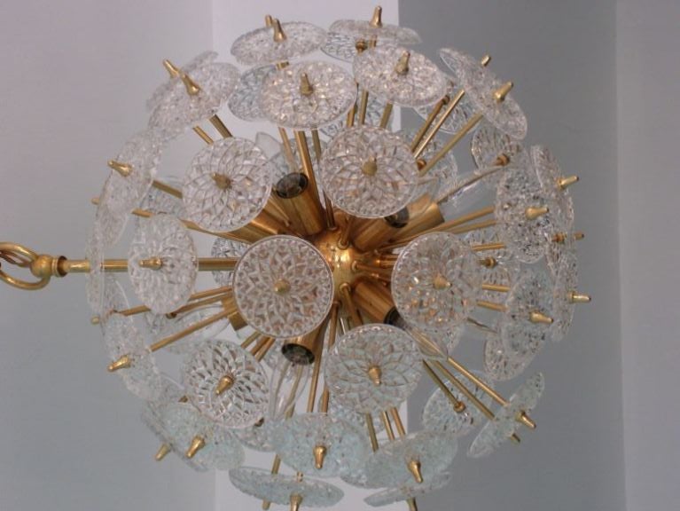 Pair of Belgian Snowflake Chandeliers