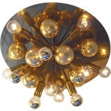 Sixties Gold Flush Mounted Sputnik Light