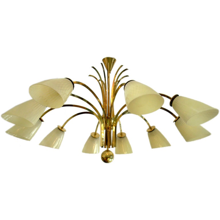 Grand Austrian Brass Kalmar Chandelier