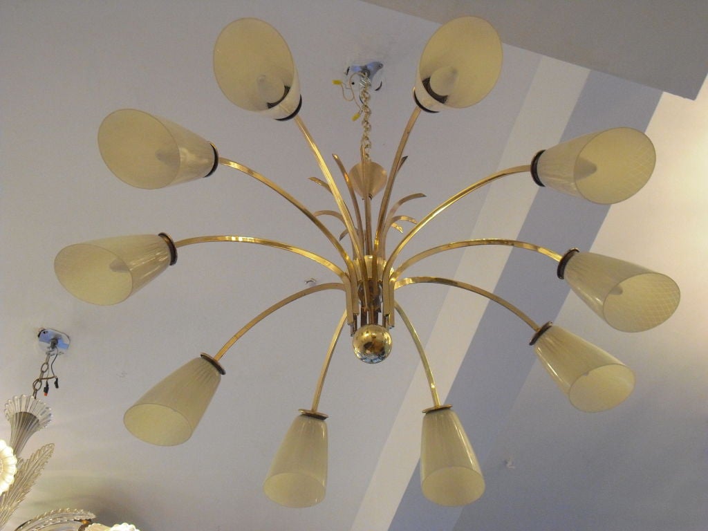 Grand Austrian Brass Kalmar Chandelier 6