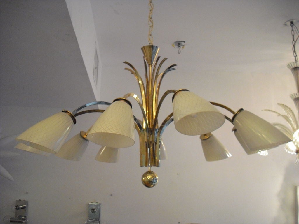 Grand Austrian Brass Kalmar Chandelier 1