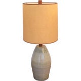 Martz Art Pottery Green Table Lamp