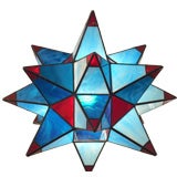 Vintage Arts and Crafts Style Glass Star Lantern