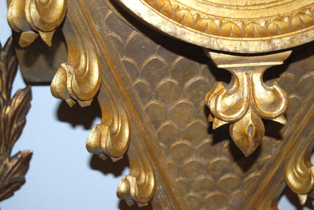 XIXe siècle Paire 19ème siècle. Consoles bois sculpté et doré en vente