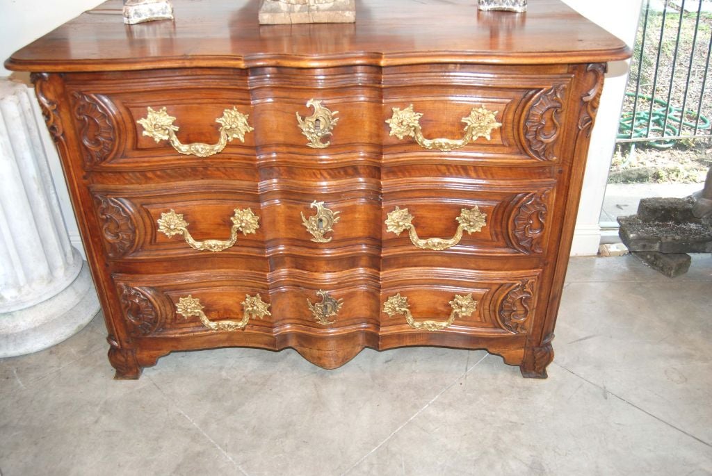 Exceptional Carved Walnut Commode