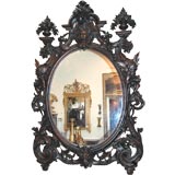 19th. Carved Walnut Mirror