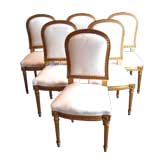 Set of 6 Napoleon III Giltwood Chairs