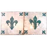 Antique 75 19thc. Painted Tiles