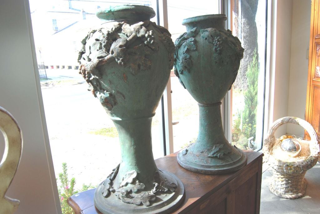 20th Century Pair Art Nouveau Terrecotta Pots For Sale