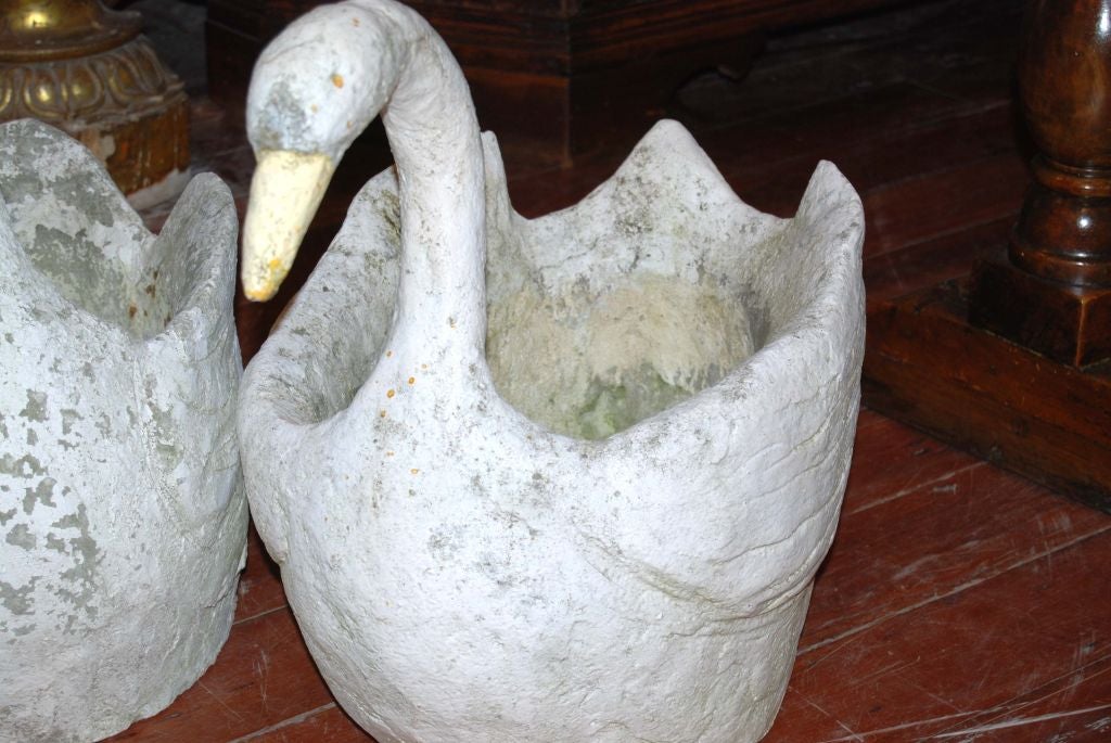 Painted Swan Planters