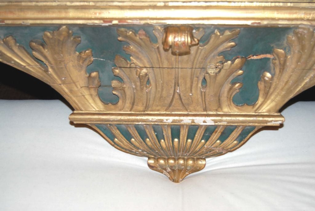 French Large 18th c. Carved and Gilded Wall Console For Sale
