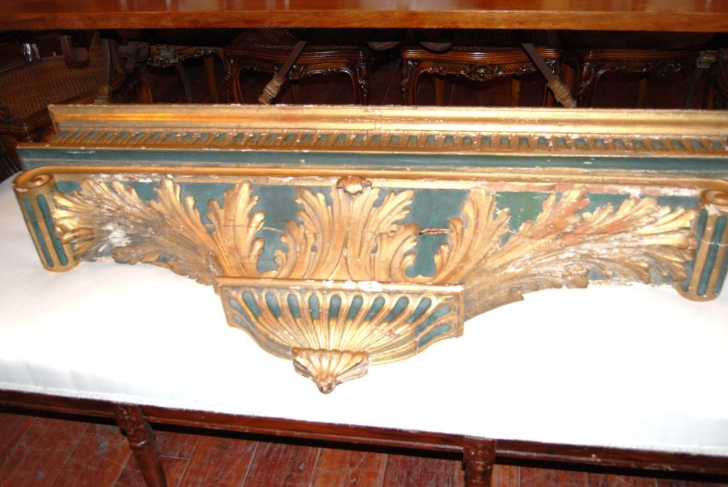 Large 18th c. Carved and Gilded Wall Console For Sale 2