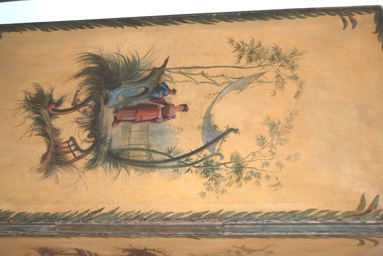 19th c. Three Panel Painted Chinoiserie Screen In Good Condition In New Orleans, LA