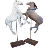 Pair 19th c. Wooden Horses