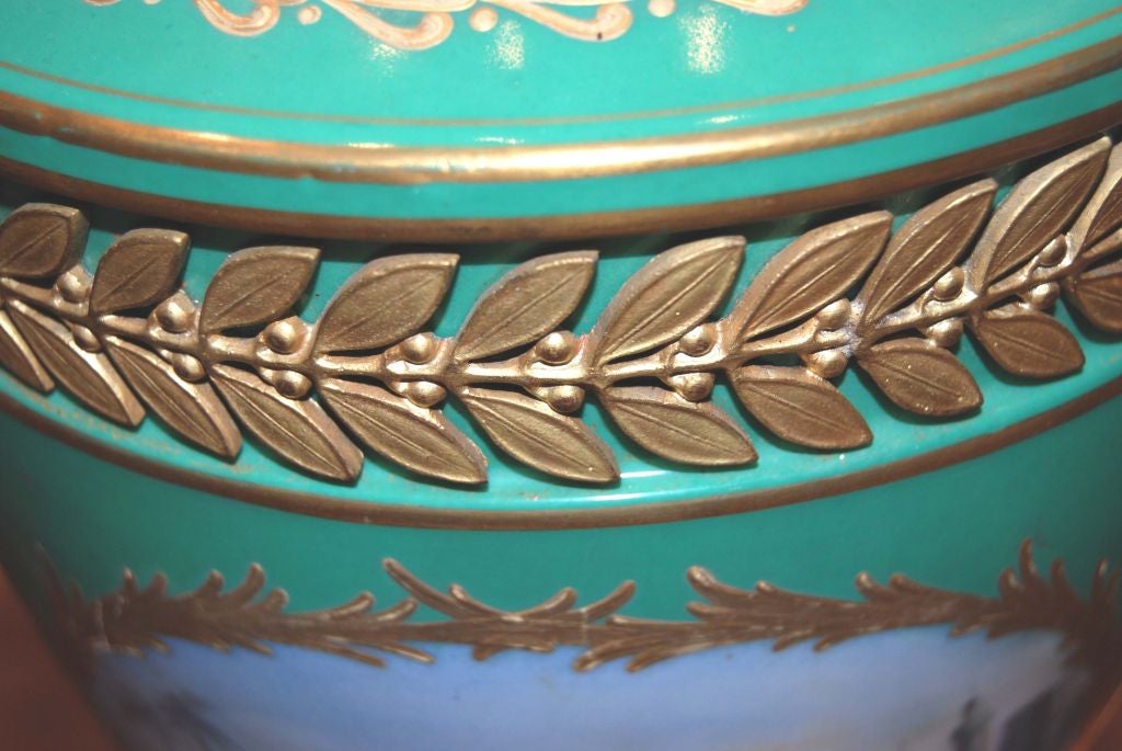 Porcelain Beautiful Empire Sevres Urn For Sale