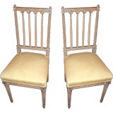 Antique Pair 18thc. Painted Sidechairs
