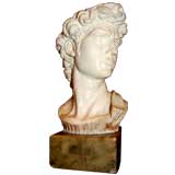 19th c. Alabaster Buste of David