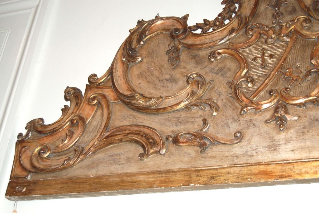 French 19th c. Carved, Painted and Gilded Architectural Element