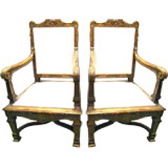 Pair 19th c. Giltwood Chairs 6