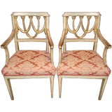 18th c. Painted and Gilded Armchairs