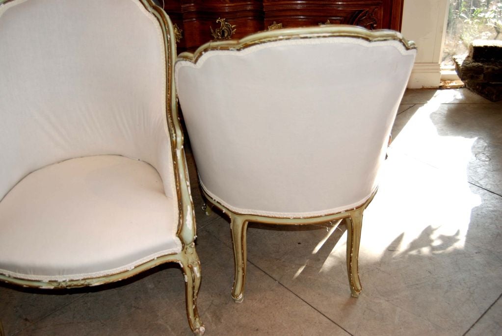 Wood Pair 18thc. Painted Venetian Chairs