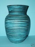 Blue Ribbed Ceramic Vase by Accolay