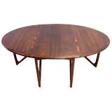 Danish Rosewood Drop Leaf Dining Table by Kurt Ostervig