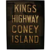 Retro New York Subway Sign in Custom Frame - "Coney Island"