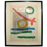 Original Vintage Lithograph by Joan Miro in Custom Frame