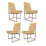 Vintage Set of 4-10 Milo Baughman Dining Chairs with Chrome Frame in COM