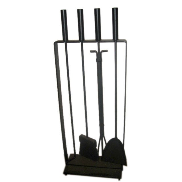 Mid Century Iron Fireplace Tool Set with Stand at 1stDibs