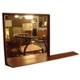 Danish Teak Mirror with Shelf by Aksel Kjersgaard