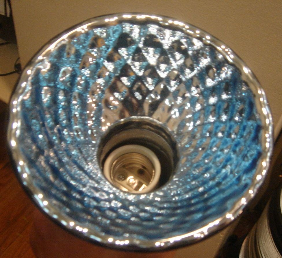 Antique Mercury Glass Hanging Light Shade 2