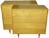 Early Pair of Florence Knoll Birch Dressers / Chests of Drawers
