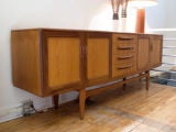 Dramatic Two Tone Danish Credenza 84 inches long