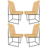 Set of 4-12 Milo Baughman Dining Chairs with Chrome Frame in COM