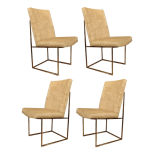 Milo Baughman Dining Chair with Chrome Frame in COM