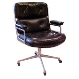 Vintage Time Life Desk Chair by Herman Miller in Black Leather