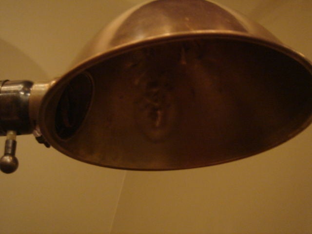 Antique Desk Lamp in Patinated Brass & Copper by Aladdin Co. 1