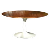 Knoll Saarinen Dining Table with 54 Inch Round Walnut Top